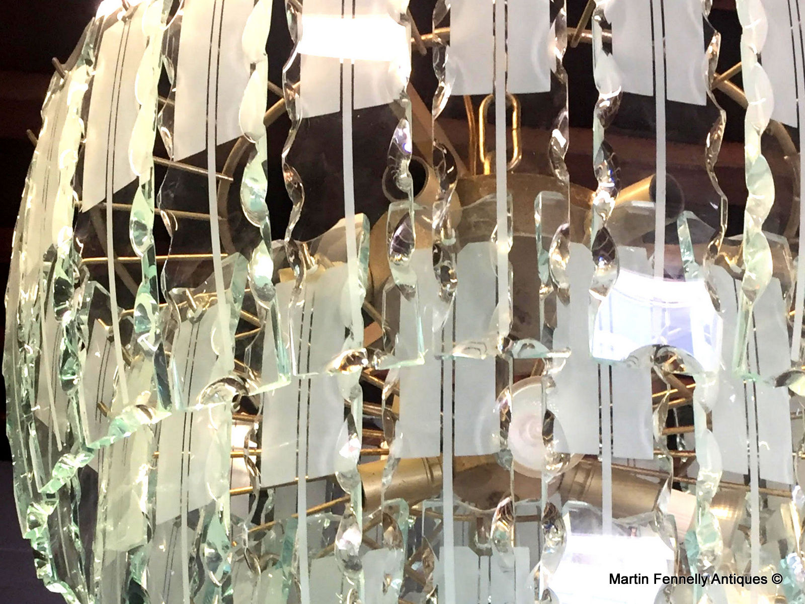 267 Large Rare Italian Chandelier Circa 1950 - Image 2