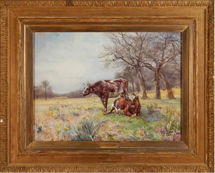 792 Sold Mildred A Butler RWS (1858-1941) - Large Watercolour - 'Dolce Far Niente' - Image 2