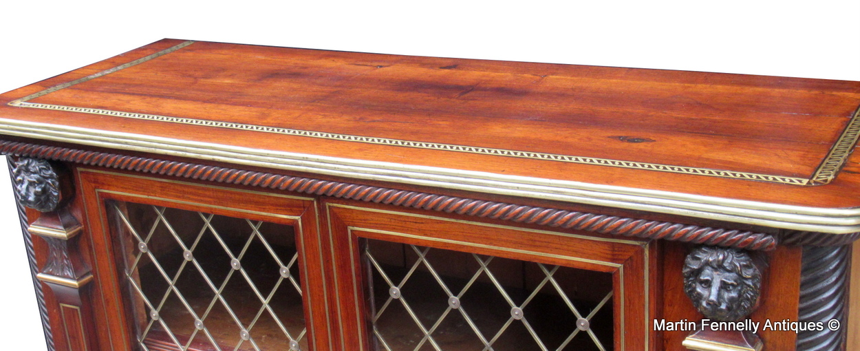 372 Sold Superb Irish Regency Cork Side Cabinet- Rosewood and Mahogany - Circa 1810 - Image 3