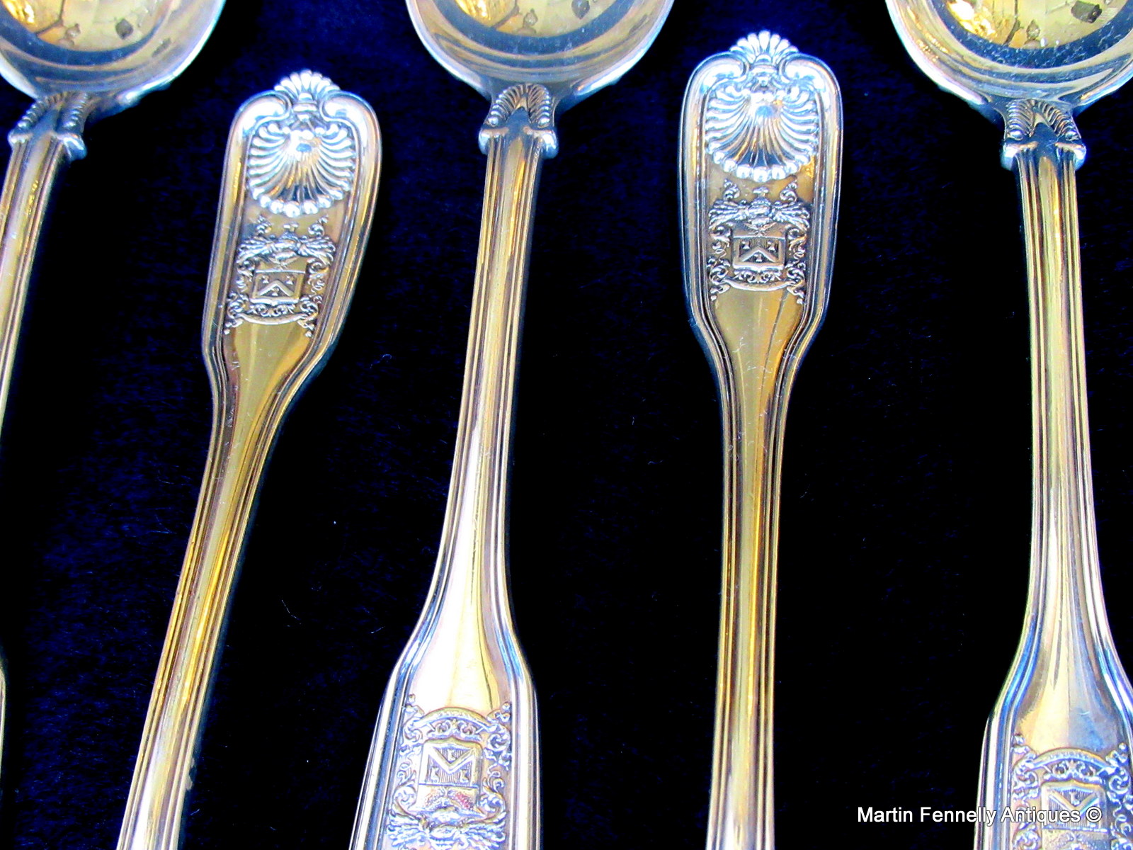 023 Set of 10 Solid Silver - Tiffany NY English King Design - Spoons - Heavy - Image 3