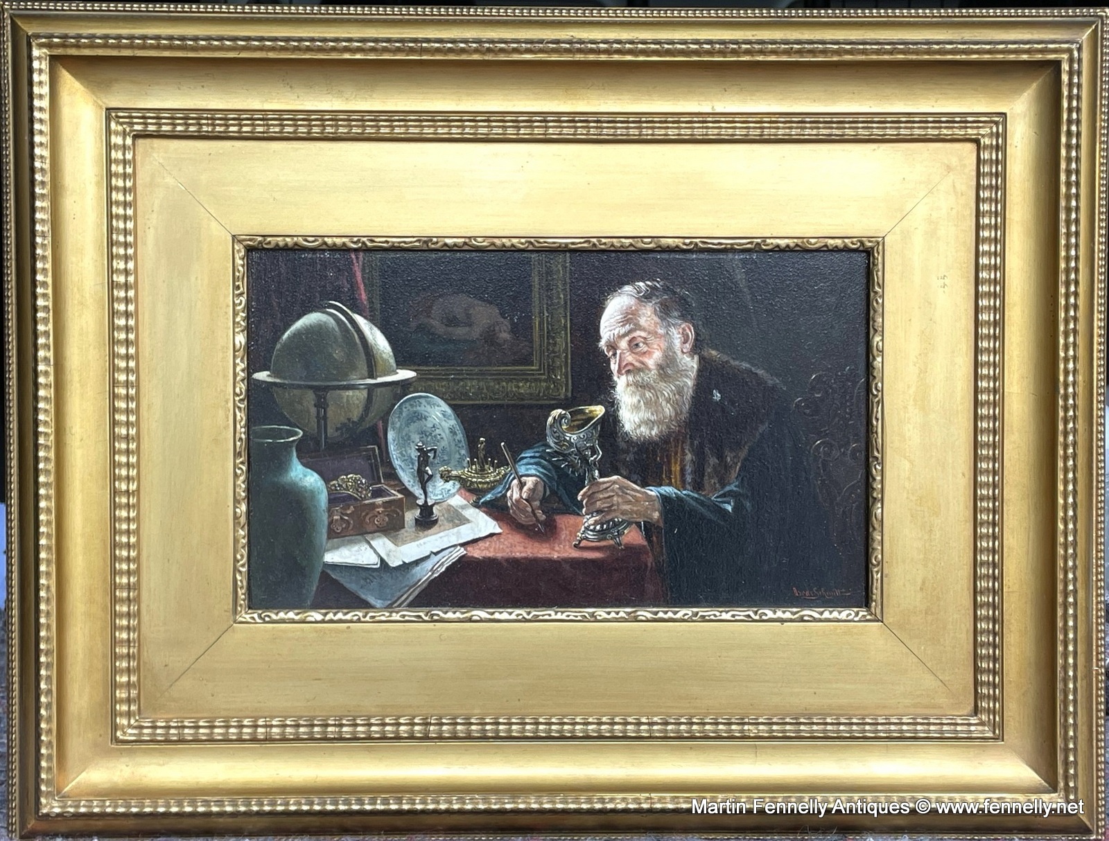 754 Sold The Antiquarian by Oscar Schmitt - 1825-1871 - German - Image 2