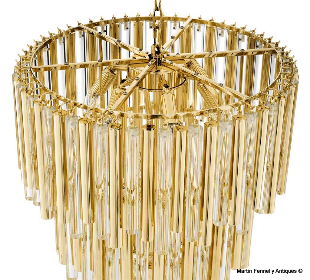 M028 Sold Vintage - Large - Venini Style - Crystal and Gilt - Gigi by Eichholtz - Image 3