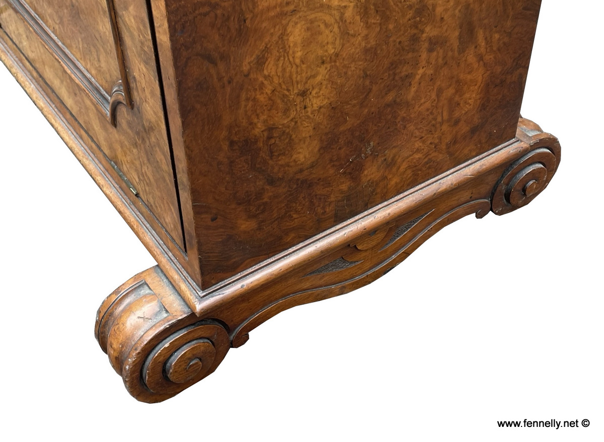 730 Rare Library Chart-Map Cabinet - Burl Walnut - English Circa 1870 - Image 4