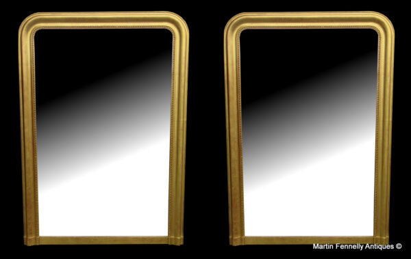 266 Superb Pair French Mirrors Late 19thCt