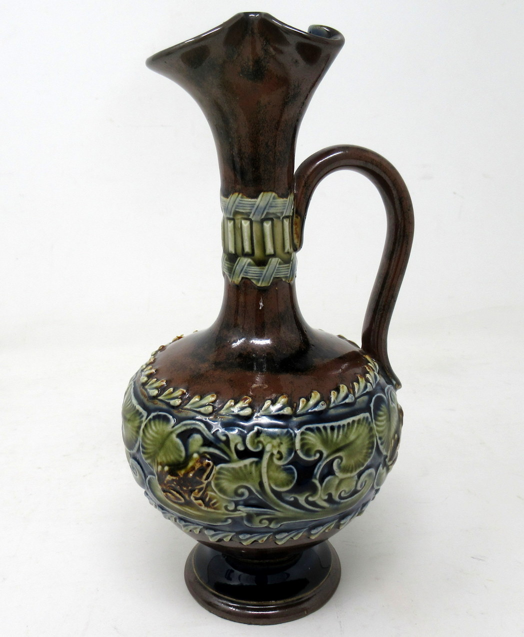 106 Pair English Porcelain Royal Doulton Art Nouveau Ewers Pitchers Urns - Image 5