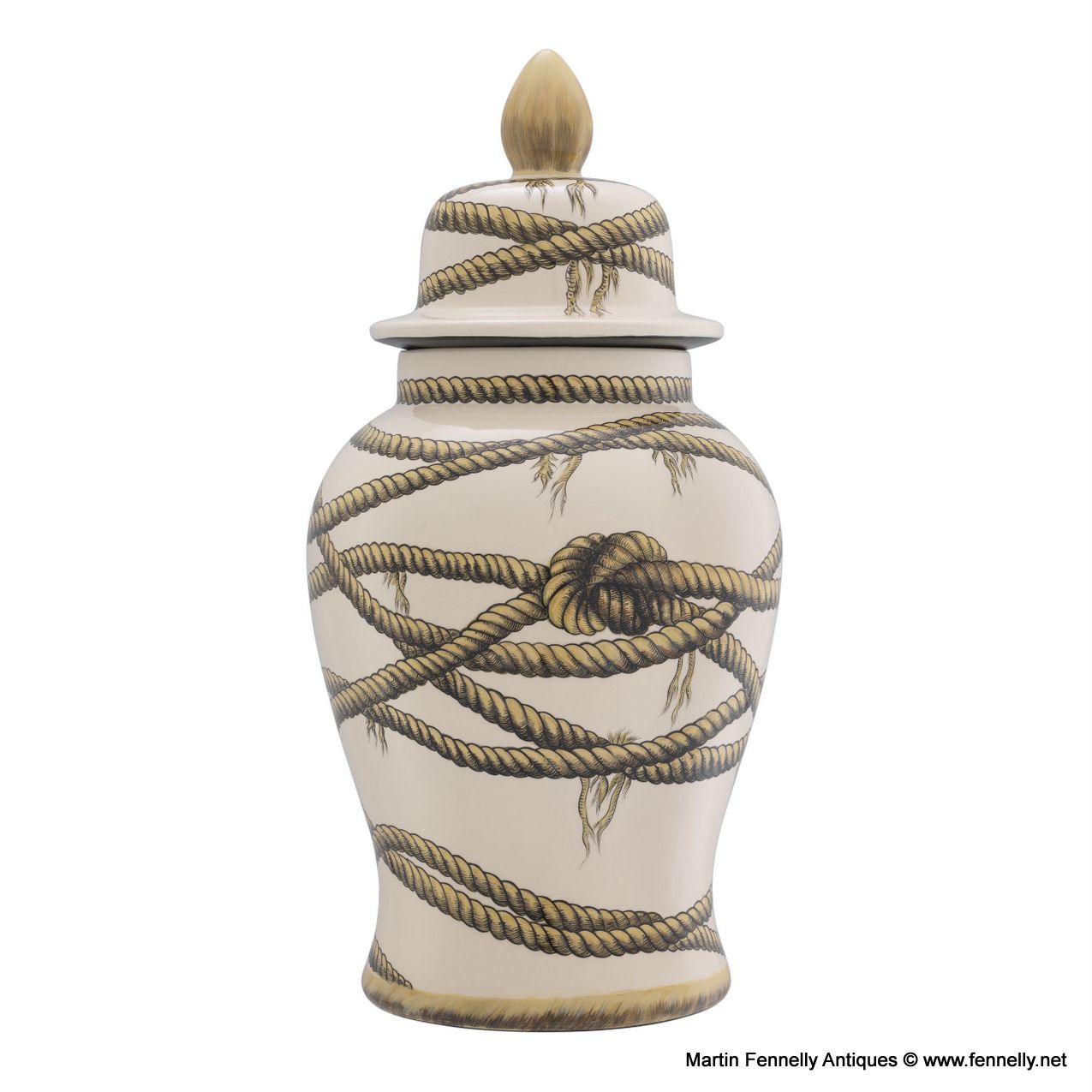 M133 Stunning Pair of Marine Themed Lidded Vases - Large - Image 2