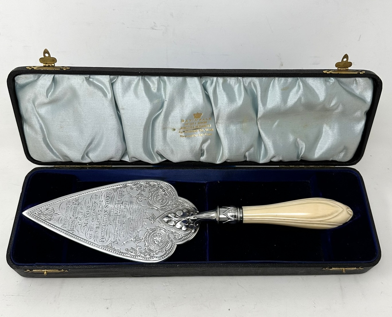 160 Antique English Sterling Silver Brick Layers Trowel Bone Handle Henry Wilkinson - Image 2