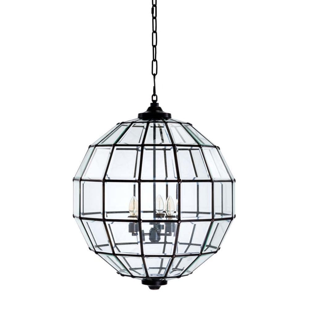 M034 Large Continental Lantern - Glass and Bronze Finish - The Lights