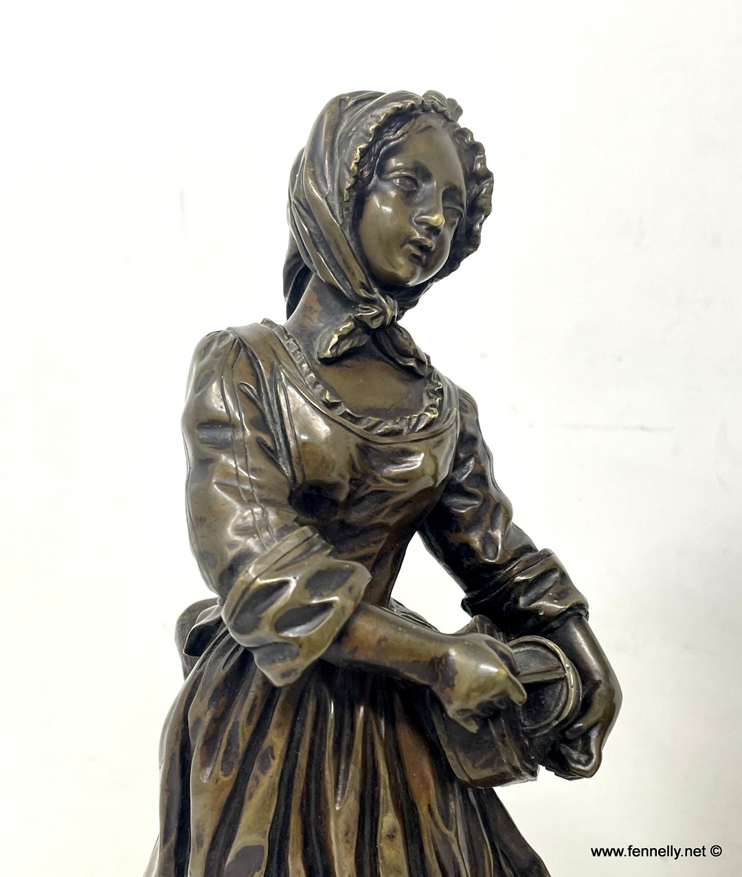 827 Antique Grand Tour French Bronze Sculpture Male Figure Cherub Clodion Barbediene - Image 6