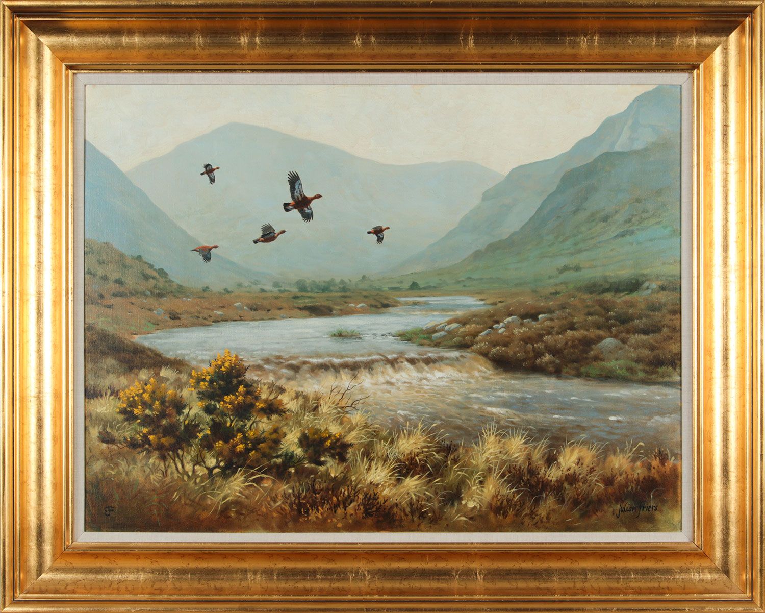 366 Sold Julian Friers - Oil on Canvas - 'Grouse in The Mournes' - Image 2