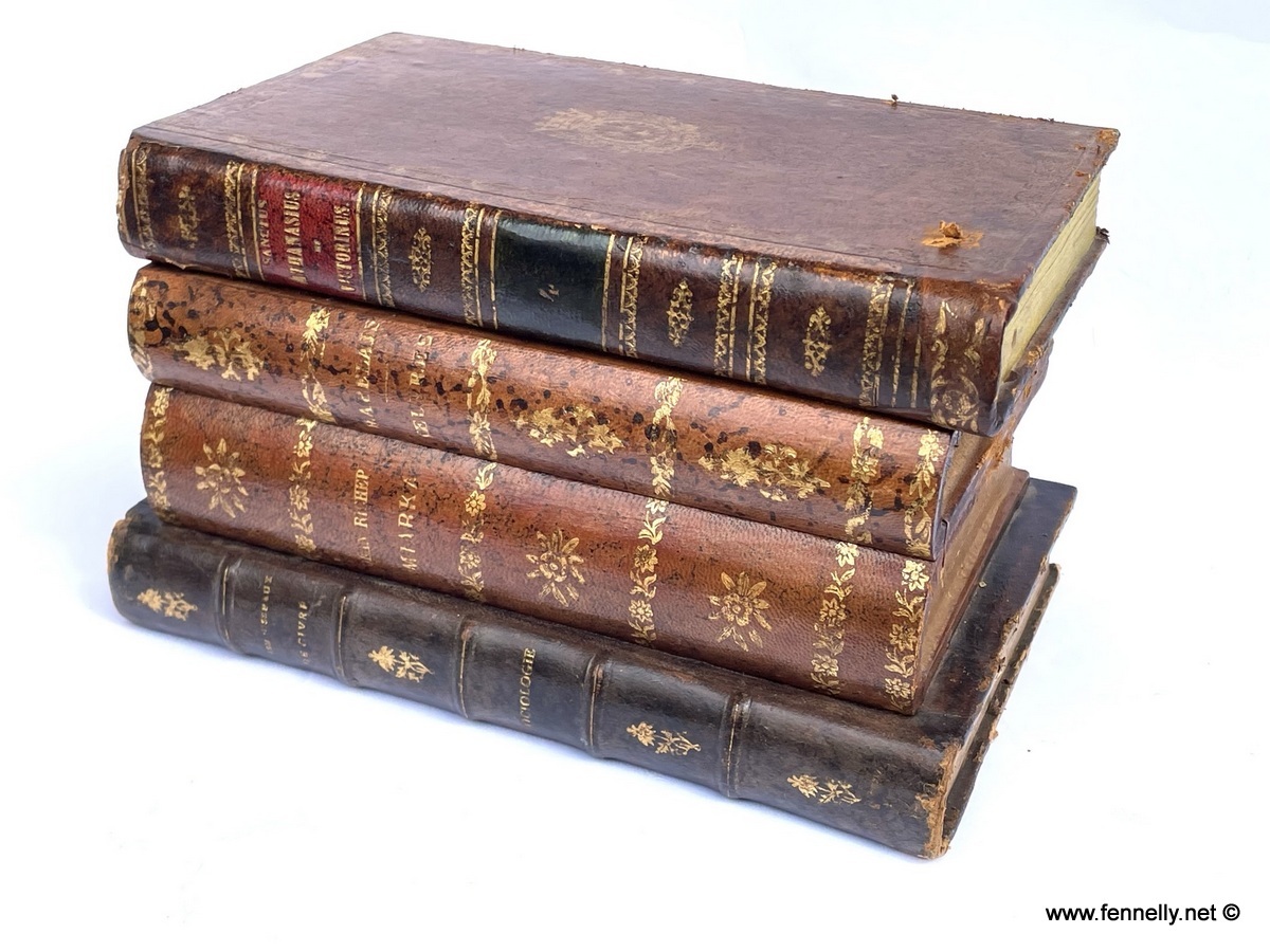 680 Sold Antique French Trompe l’Oeil Books Liquor Caddy Tantalus - Image 4