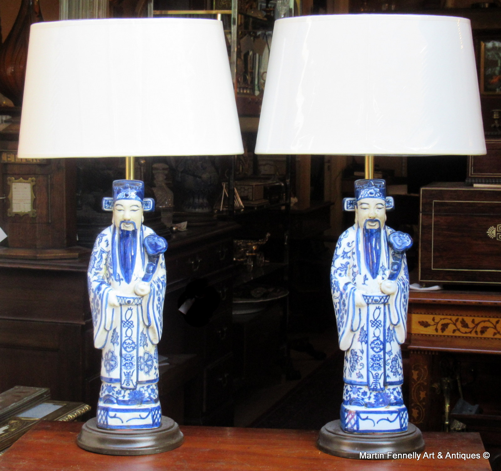 725 Sold Pair of Chinese Lamps - Porcelain - Converted to Electricity - Image 5