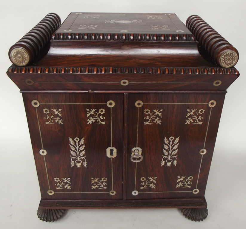 251 Sold Regency Rosewood Mother of Pearl Jewellery Casket 19th Ct - Image 2