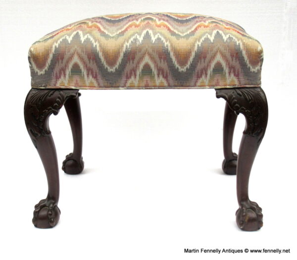 135 Georgian Revival Mahogany Stool Circa 1920