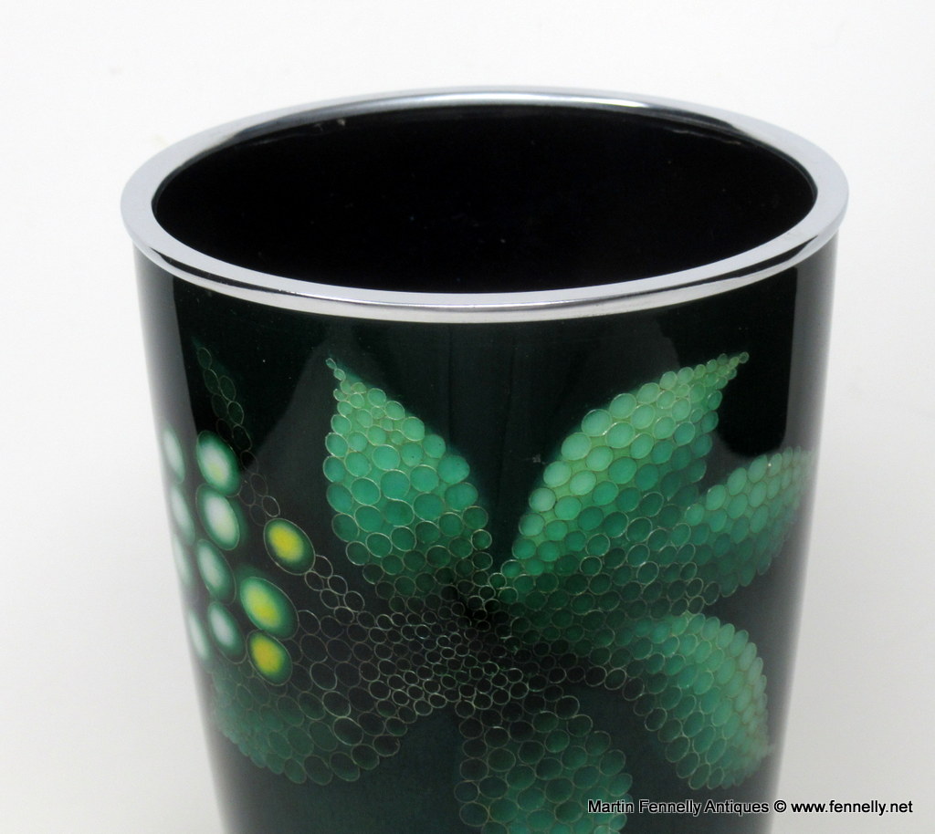 981 Sold Shōwa Period Cloisonné Enamel Beaker Vase by Ando - Nagoya Japan - Image 4