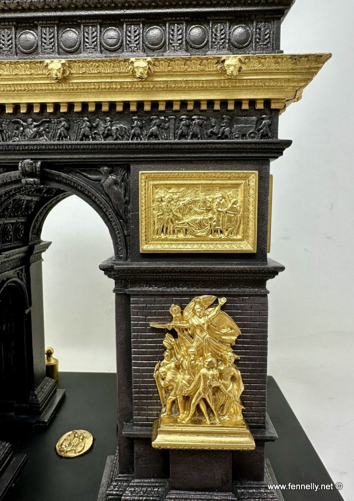 202 Sold Antique Grand Tour French Ormolu Bronze Architectural Model Arc de Triomphe Paris - Image 7
