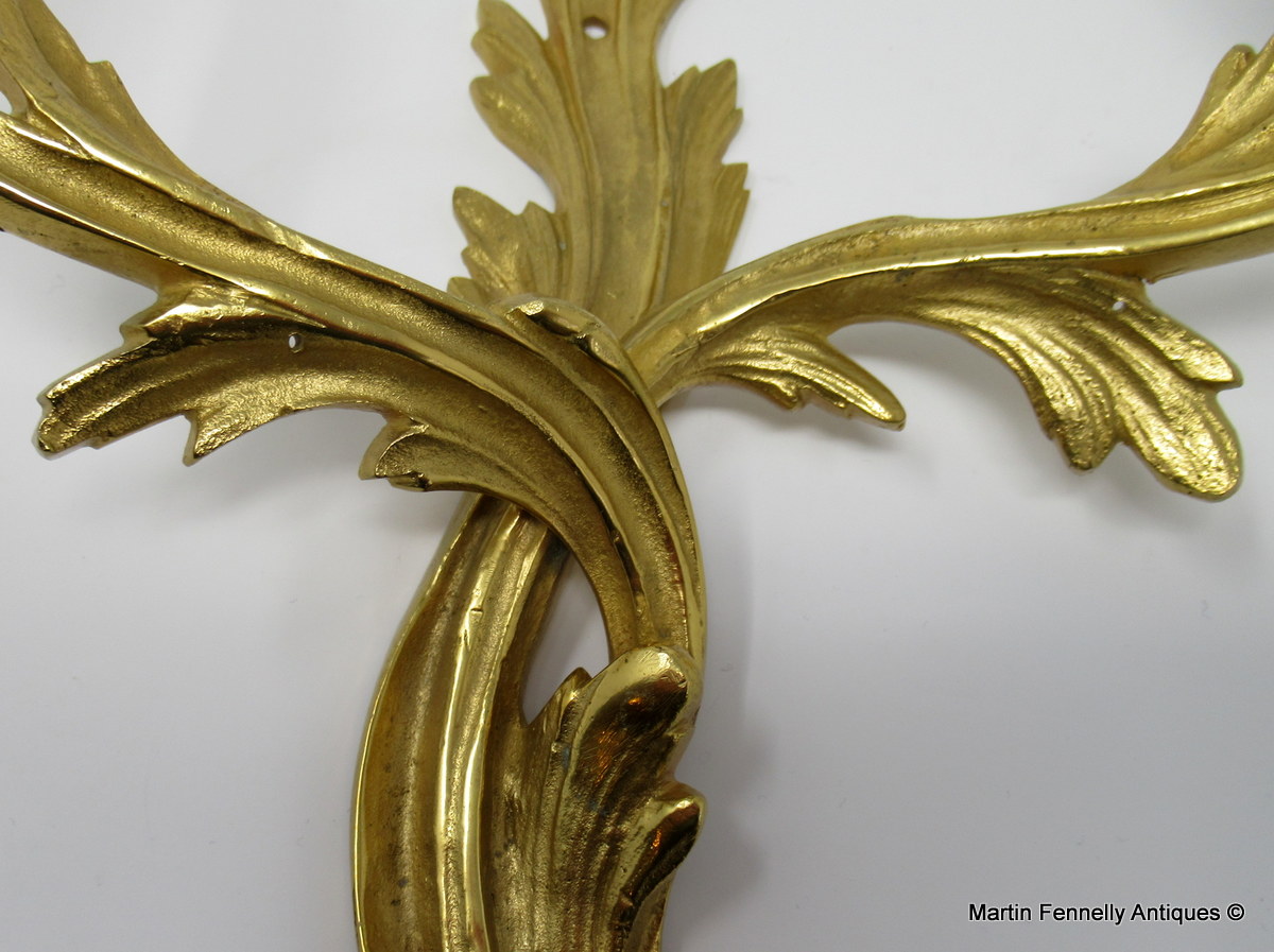 653 Sold Set Four Gilt Bronze French Rococo Wall Lights Appliques late 19thCt - Image 8