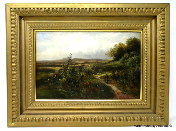 332 Sold Carl Brennir 1850-1920 Landscape View Oil on Canvas 19thCt