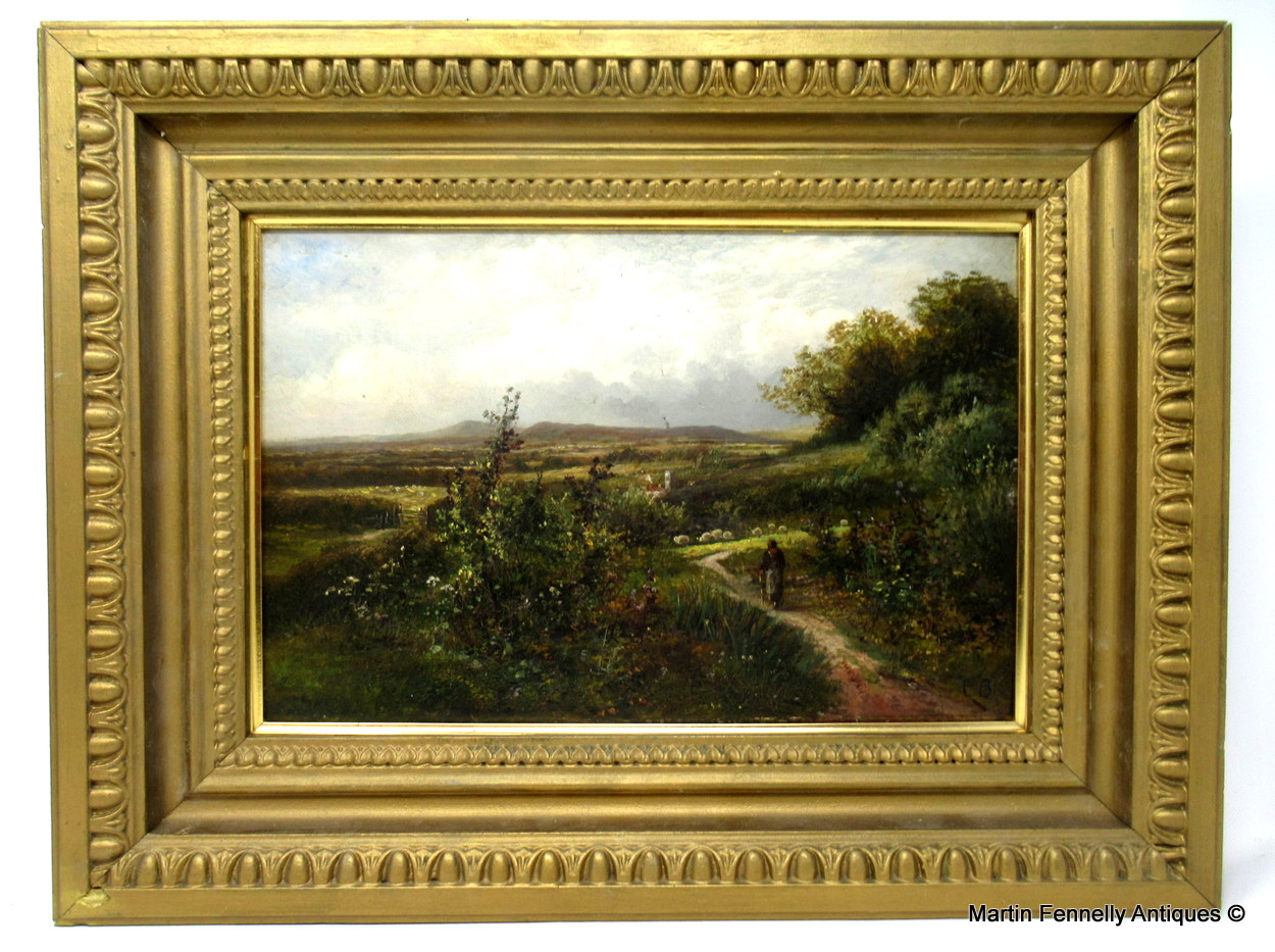 332 Sold Carl Brennir 1850-1920 Landscape View Oil on Canvas 19thCt