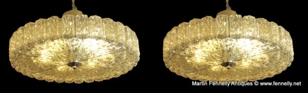 237 Sold Spectacular Pair of Murano Crystal Mid Century Chandeliers Circa 1950