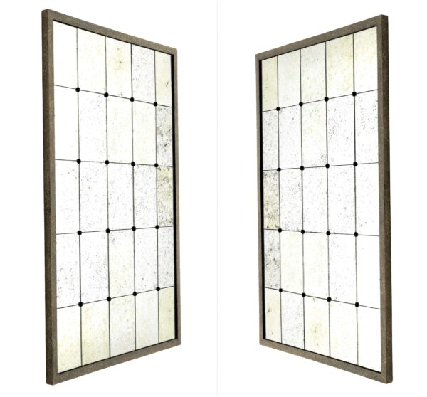 M092 Sold Vintage Pair of Mirrors with Antique Glass - Modern Design