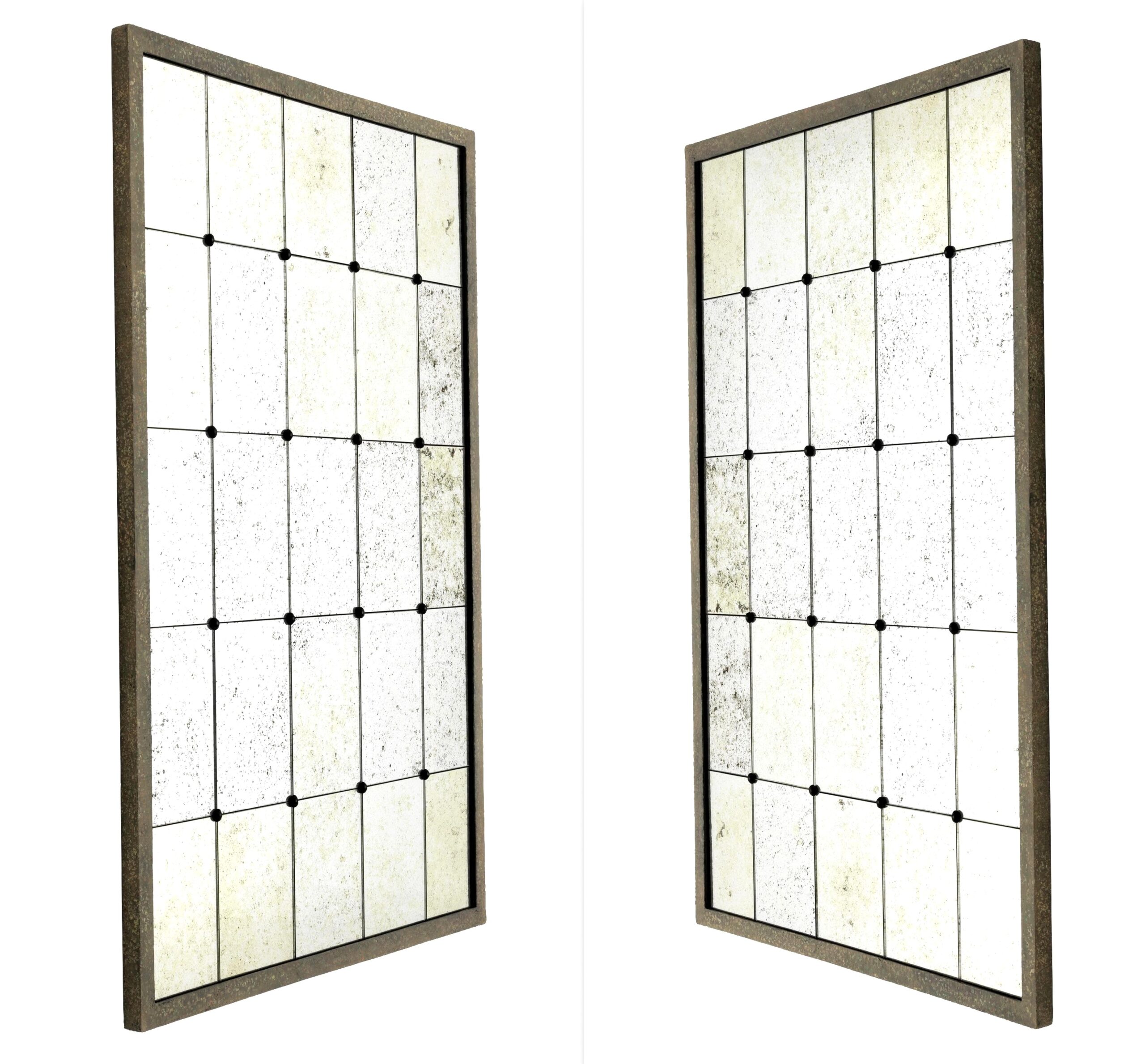 M092 Sold Vintage Pair of Mirrors with Antique Glass - Modern Design