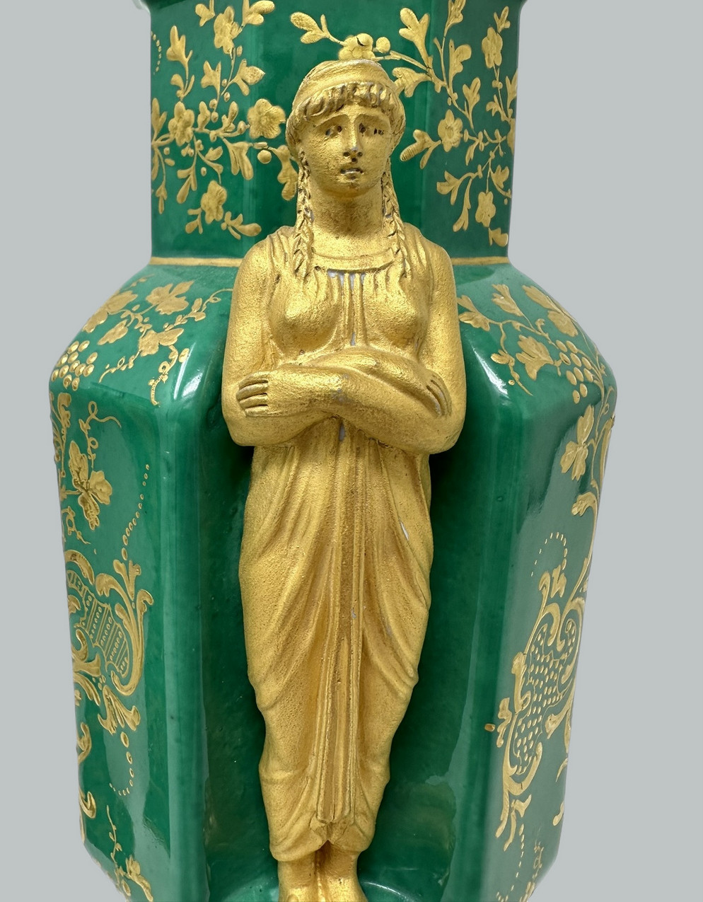 611 Sold Antique Pair French Sèvres Porcelain Gilt Mounted Urns Vases Centerpieces 1830 - Image 6