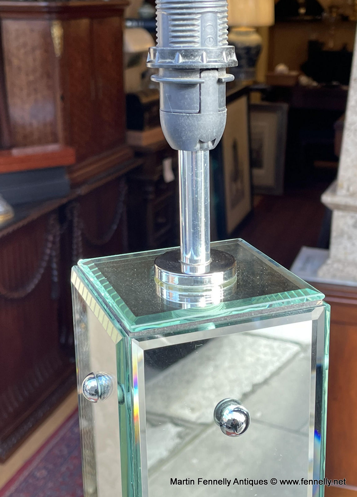 801 Stunning Pair of Large Mirror Lamps - Italian - Arte Veneziana - Image 4