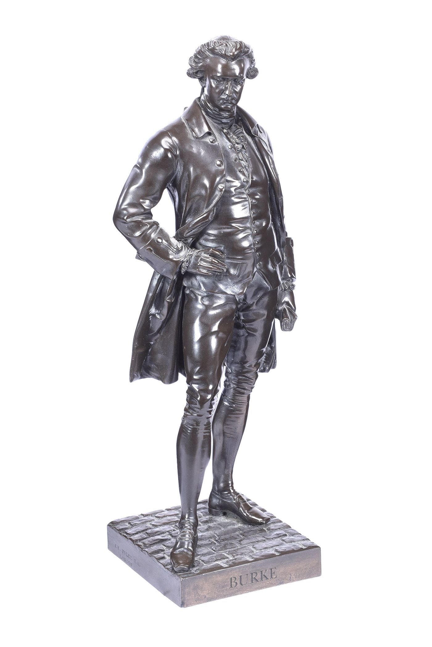 674 Sold Pair Bronze Patinated Sculptures of Burke and Goldsmith - Trinity College - Image 2