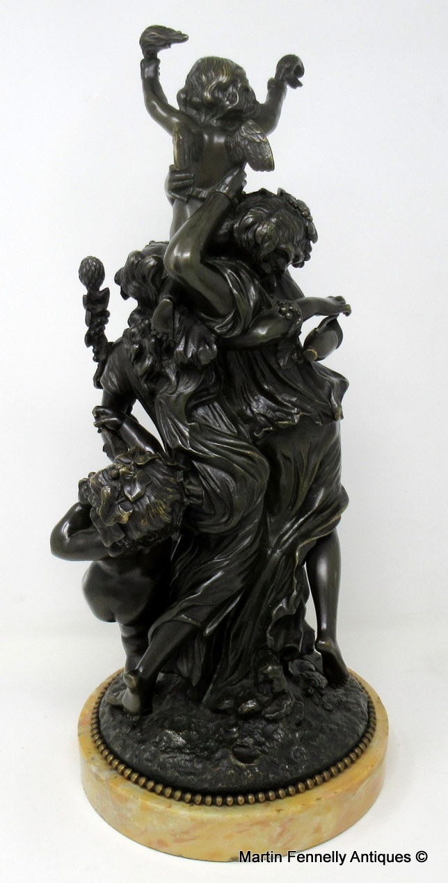 250 Sold French Figural Bronze “Triumph of the Vine” Signed Edmond Louis Auguste Leveque 19thCt - Image 3