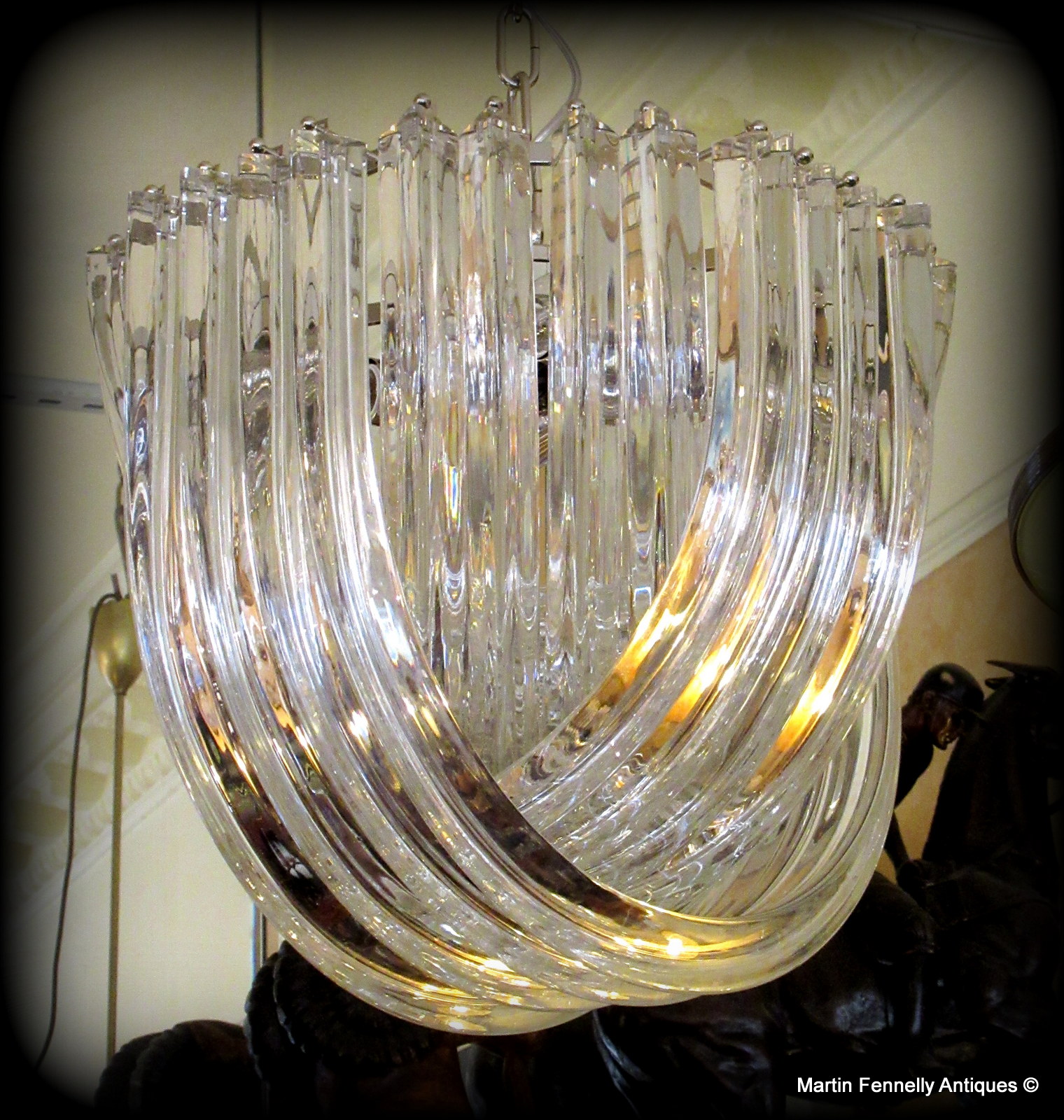 844 Sold Superb Pair of Venini by Carlo Nason with Murano Crystal - Image 2