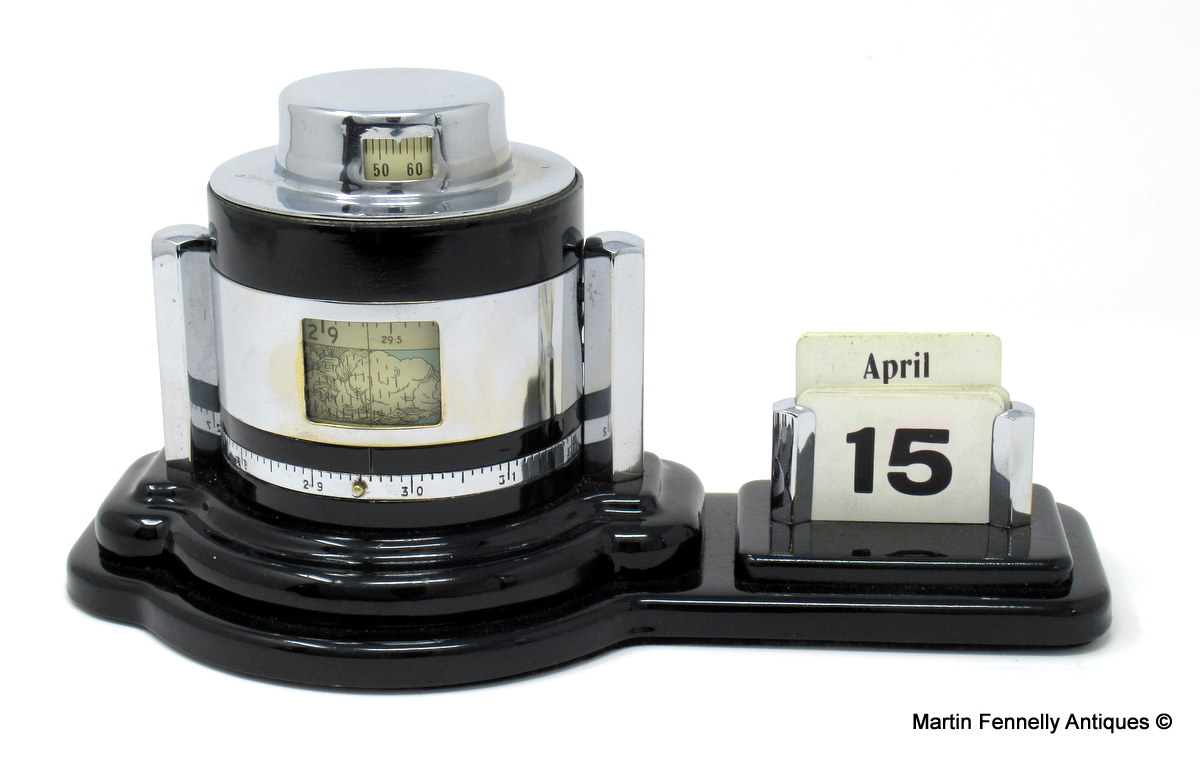 248 Sold Rare Art Deco Barometer-Desk Set Circa 1948 - Field Aircraft Instuments Ltd - Image 2