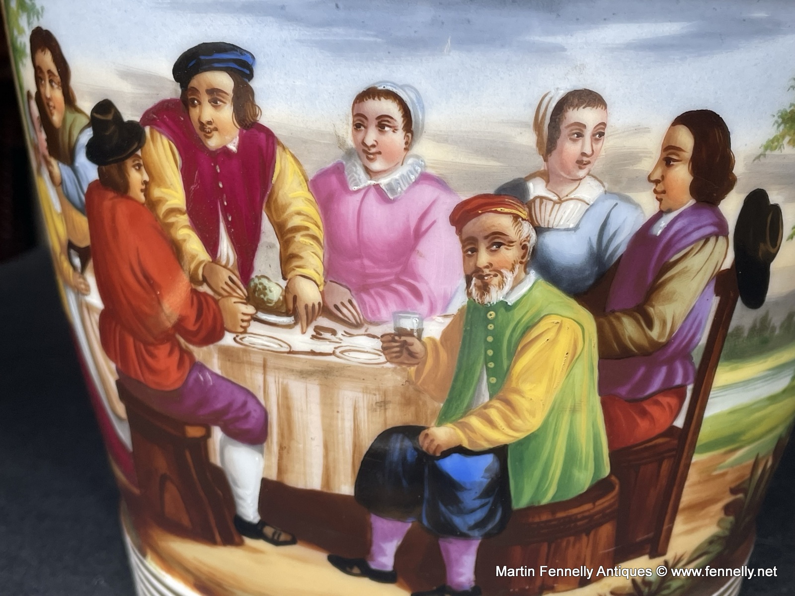 371 Pair of French 1840s Louis-Philippe Paris Porcelain Cachepots with - Hand Painted - Image 9