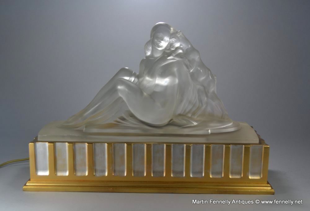 608 Sold Rare Art Deco Lamp - Sabino - Signed and Numbered