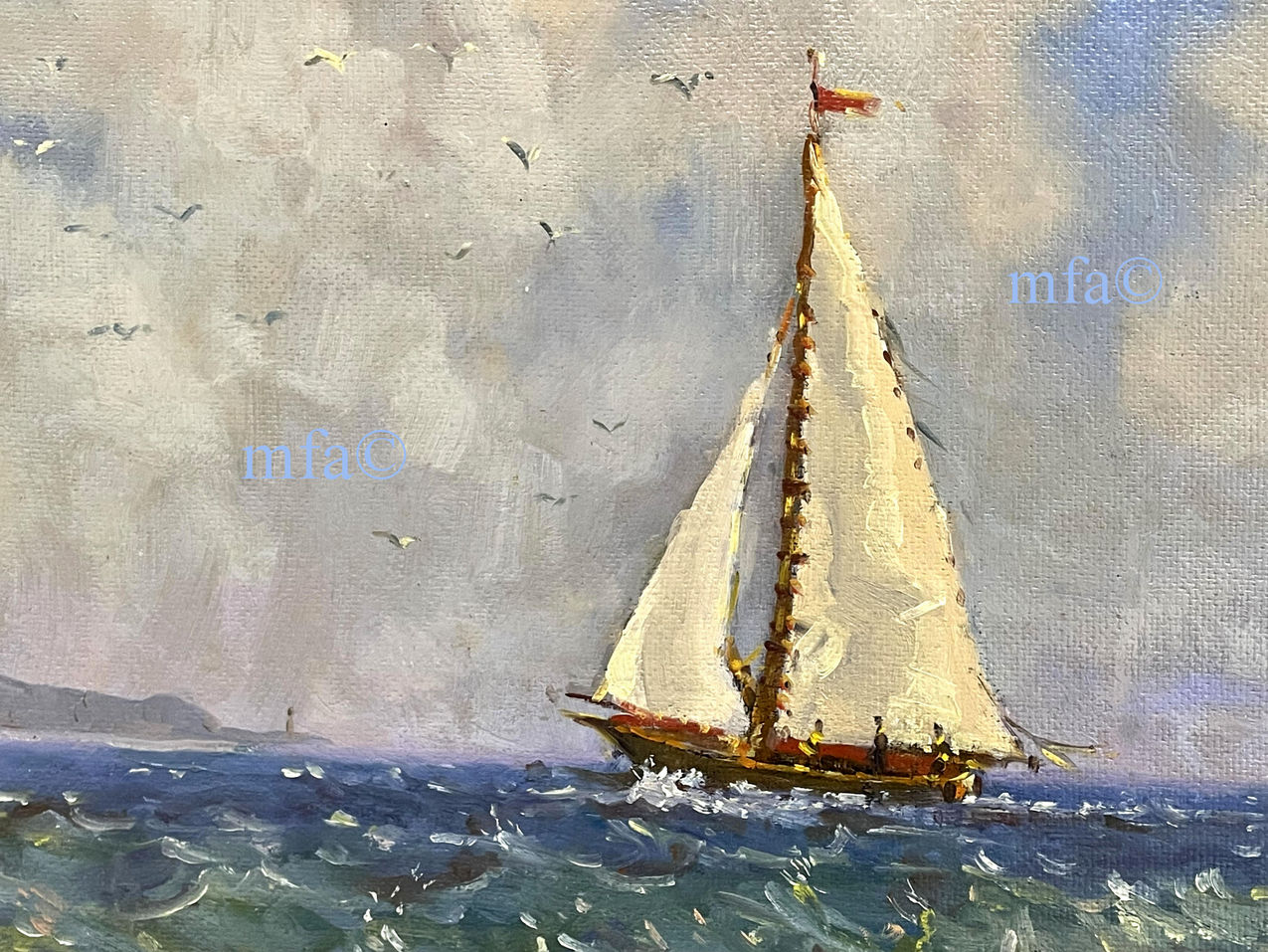 549 Sold Oil on Board - William Ennis - 1993 - Ireland Eye Circa 1980 - Image 2