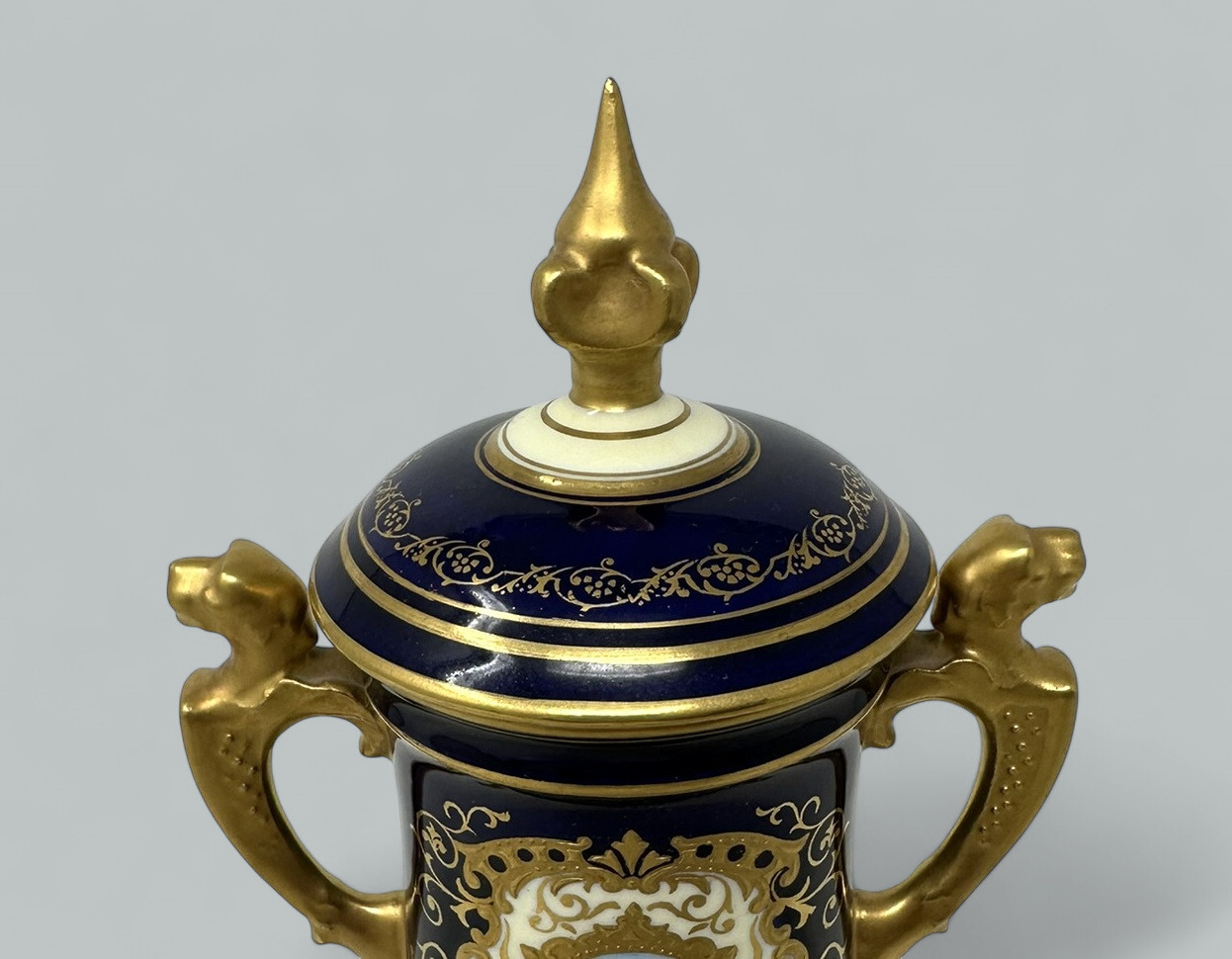 940 Antique Coalport Hand Painted Porcelain Vase Urn English Landscape Painting 1910 - Image 2