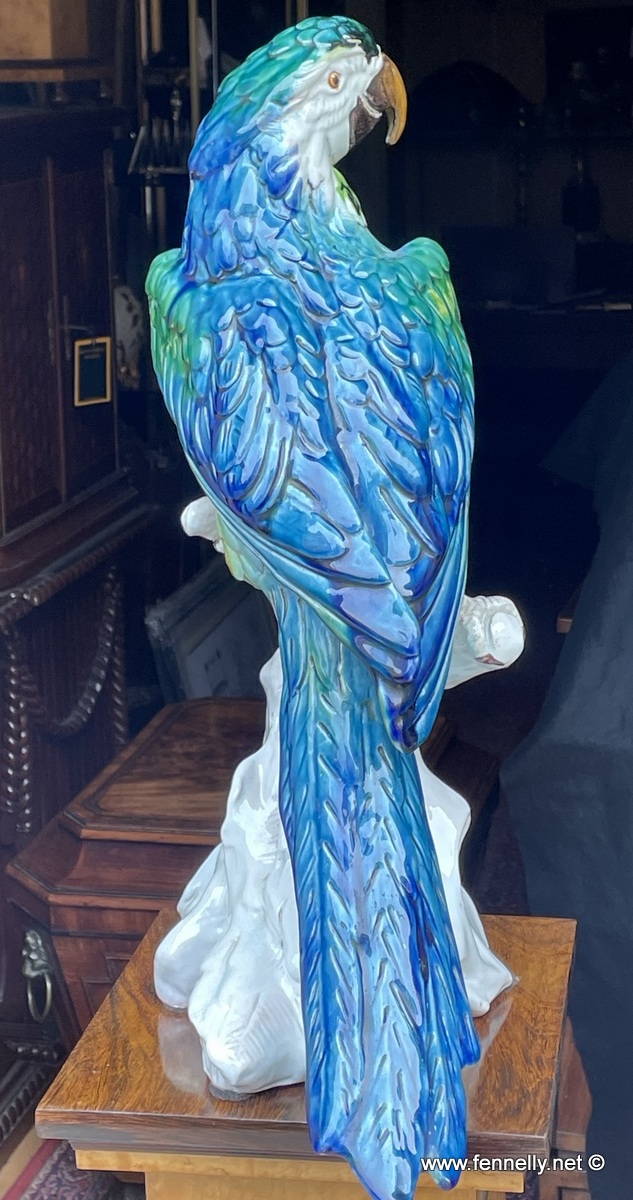 489 Sold Large Italian Majolica Hyacinth McCaw - Circa 1920 - Image 4