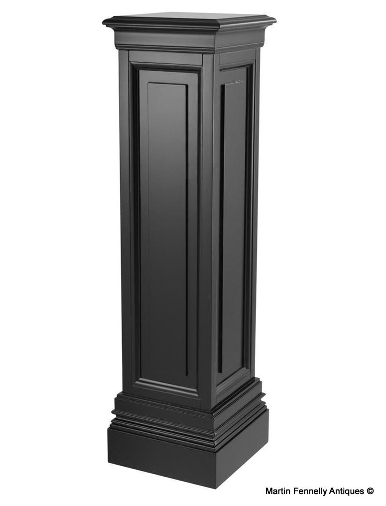M084 Pair Black Wooden Columns - Classical Design - Image 2