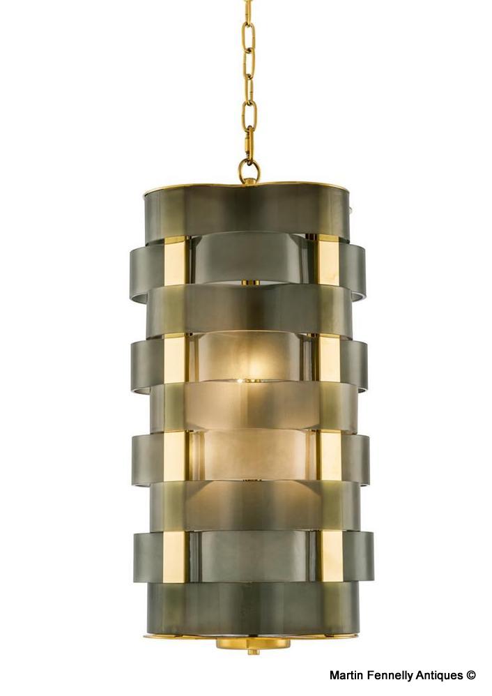 M090 Superb and Elegant - Verte Glass and Brass Chandelier