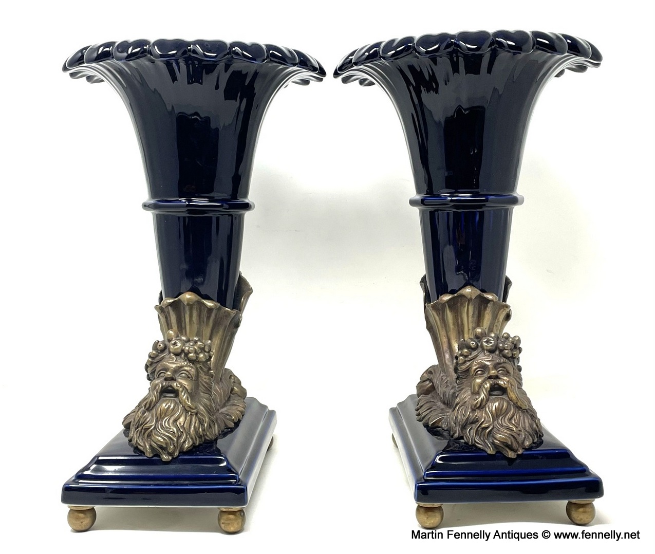 049 Superb Pair of Porcelain and Gilt Bronze Cornucopia - Italian - Image 3