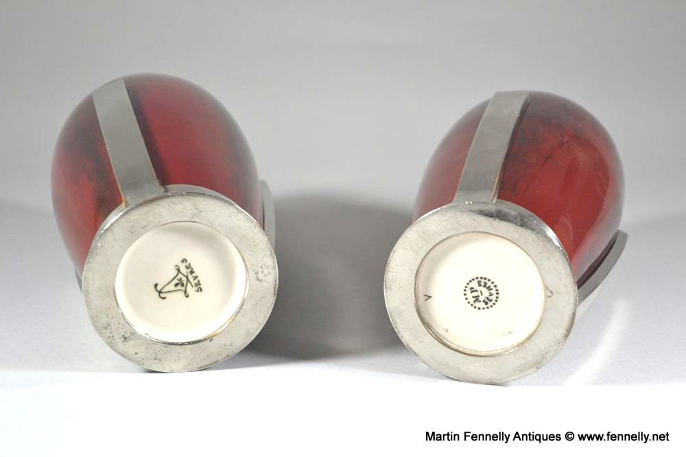 324 Superb Paul Milet Sevres Pair of mounted modernist Vases - Image 5