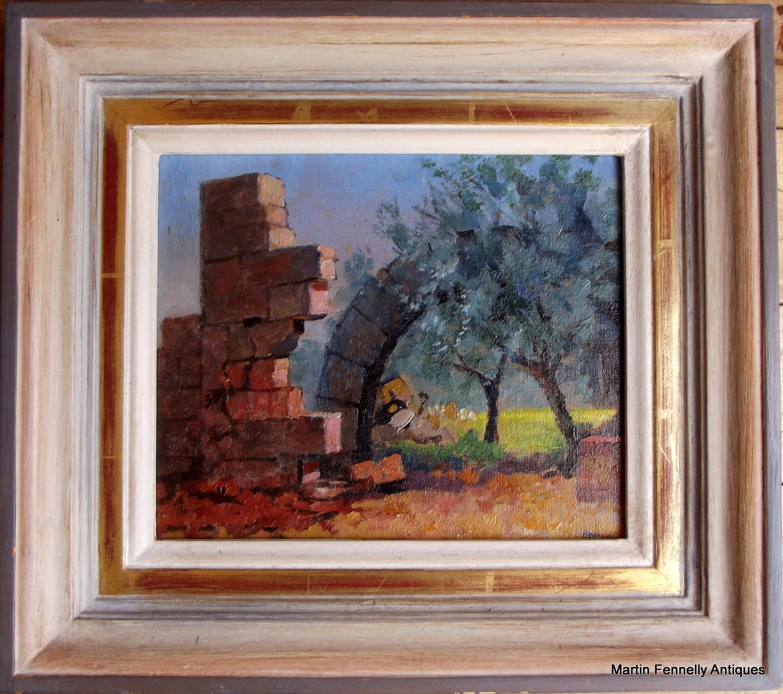 181 Stunning Bob Brown Painting of a Village - Ruin Arch - Syria - Image 4