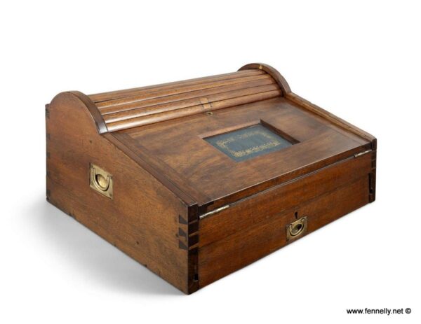 389 Sold Victorian Large Captains Writing Slope - Mahogany