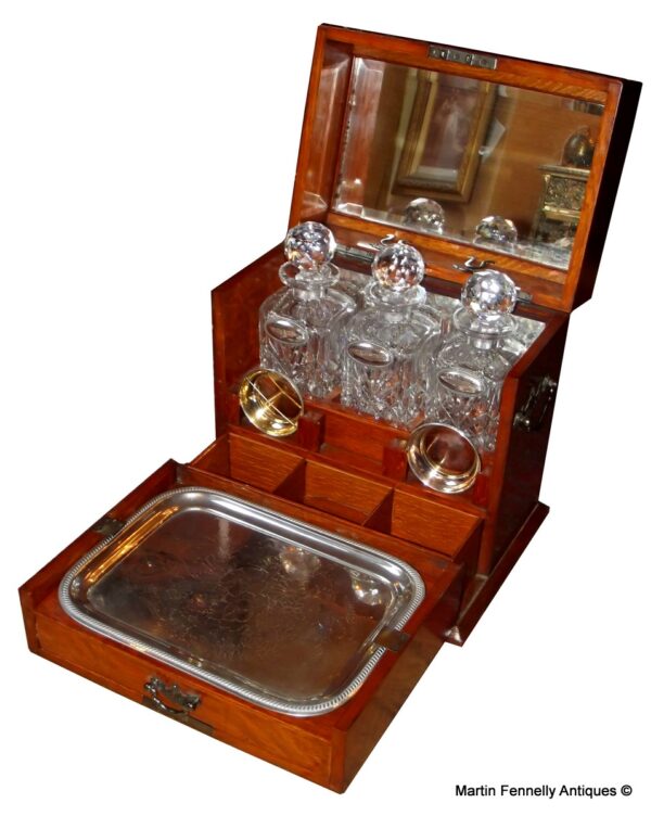 947 Victorian English Tantalus - Superb Condition - Circa 1898