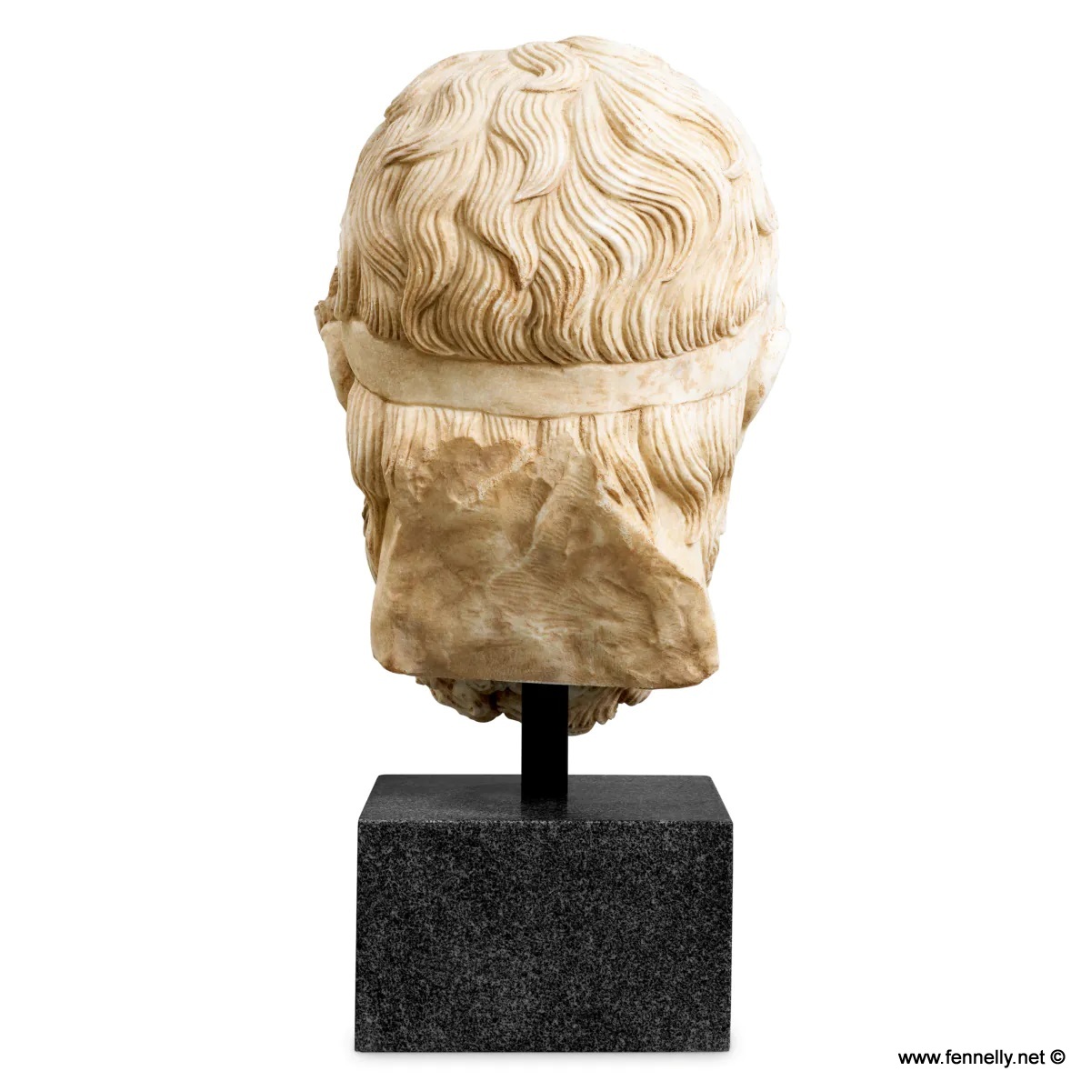 M189 Sold Bust Hermes - Marble and Granite Base - Hand Carved Met-Eichholtz - Image 4