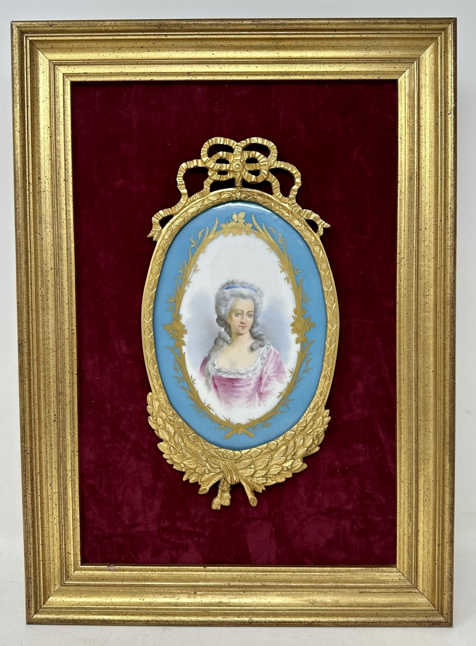 974 Sold Pair Antique French Sevres Ormolu Gilt Bronze Plaques Louis XV1 Marie Antoinette - Image 3