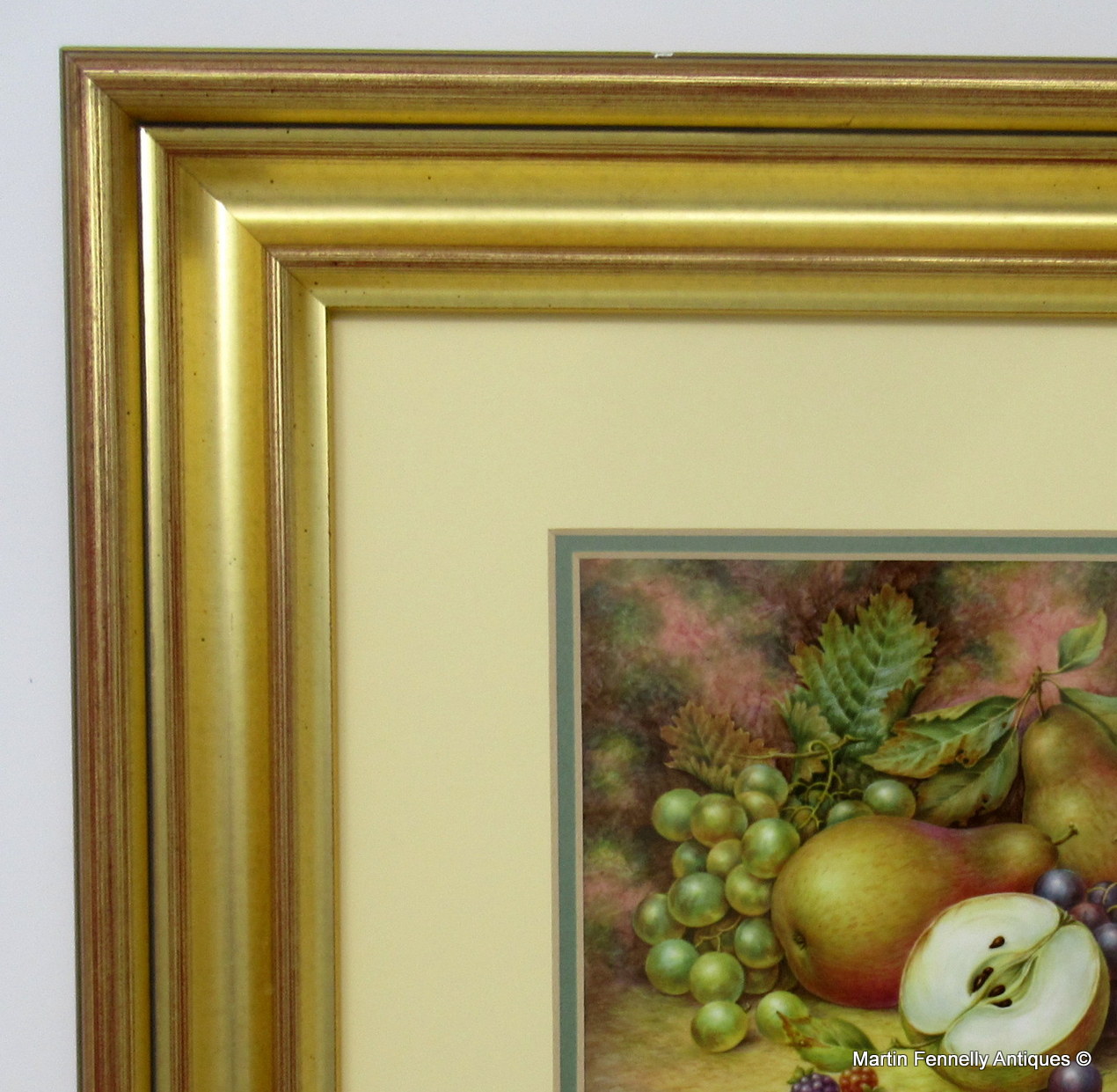 922 Sold A.R. Telford Porcleain Plaque Still Life Fruits poss. Royal Worcester - Image 6