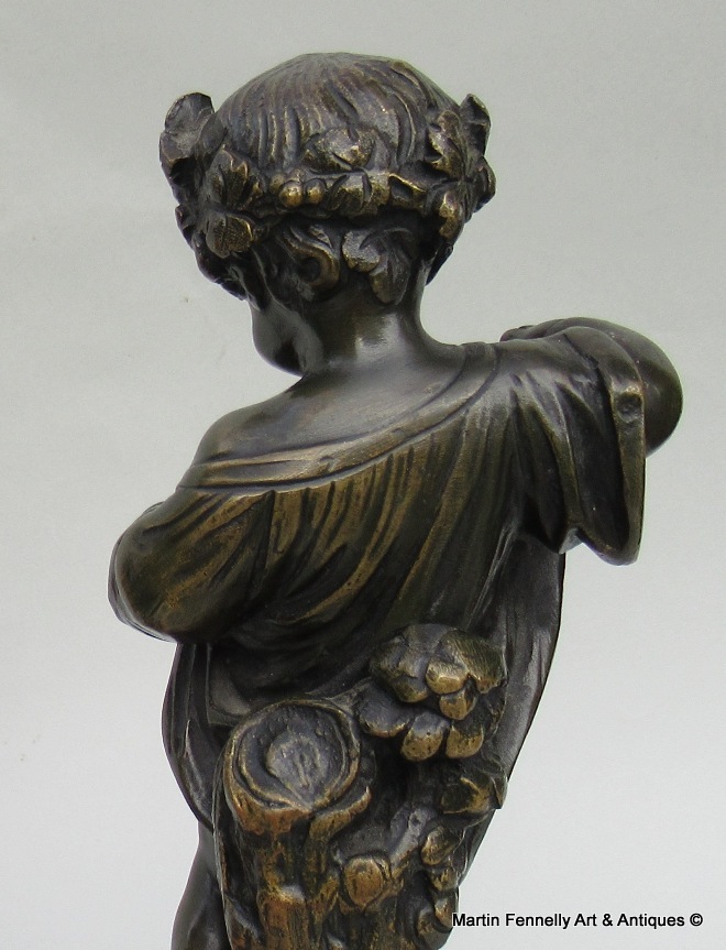 524 Sold Fine Pair French Bronze Cherubs Sienna Marble Bases early 19thCt - Image 3