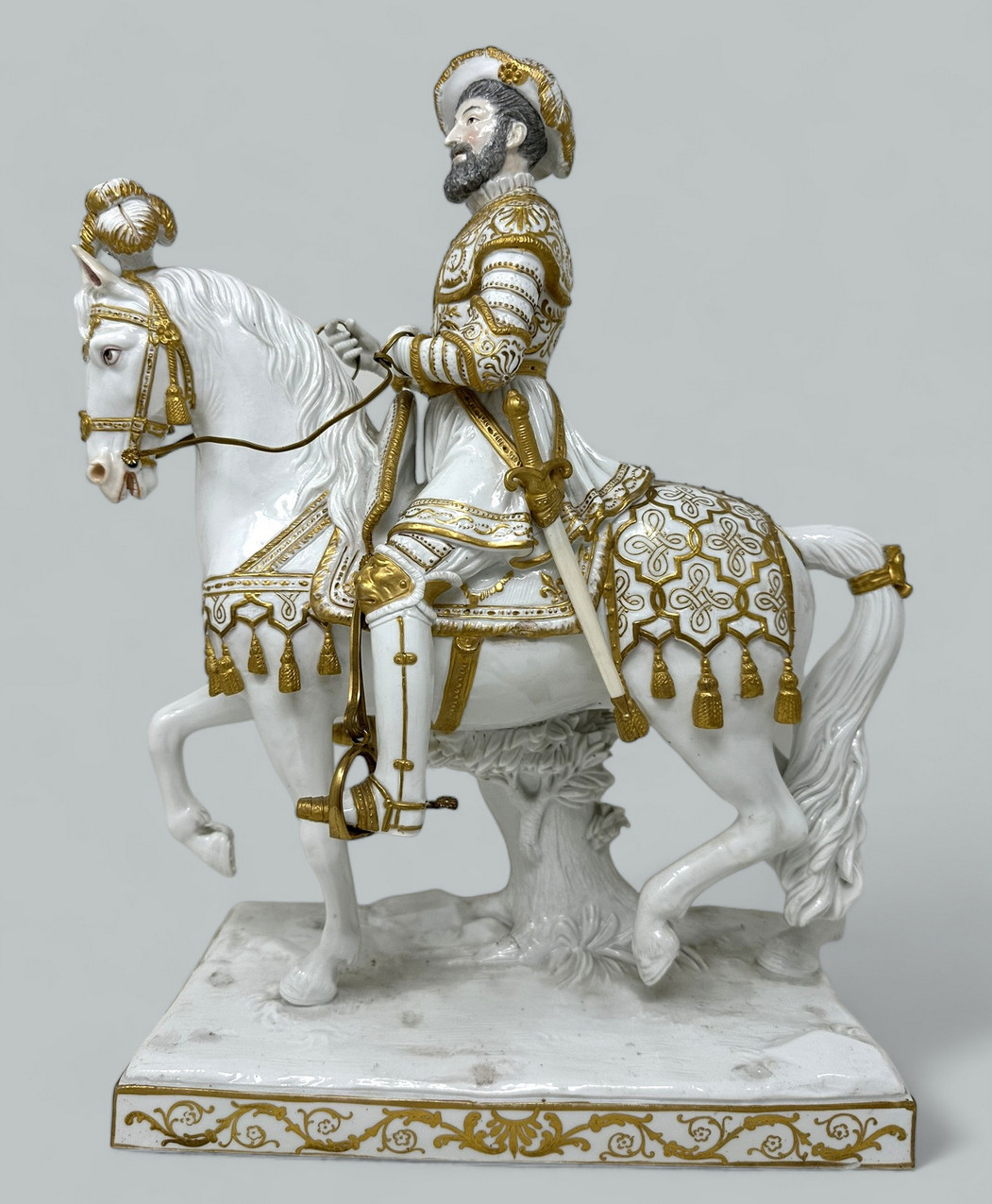913 Sold Antique Sevres Porcelain King Francois I Riding Horseback Sculpture Centerpiece - Image 2
