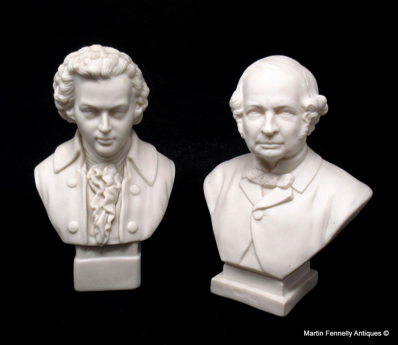 561 Sold Parian Bust Earl Granville and Mozart possibly Copeland 19thCt